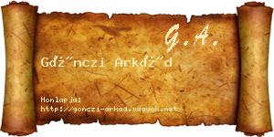 Gönczi Arkád névjegykártya